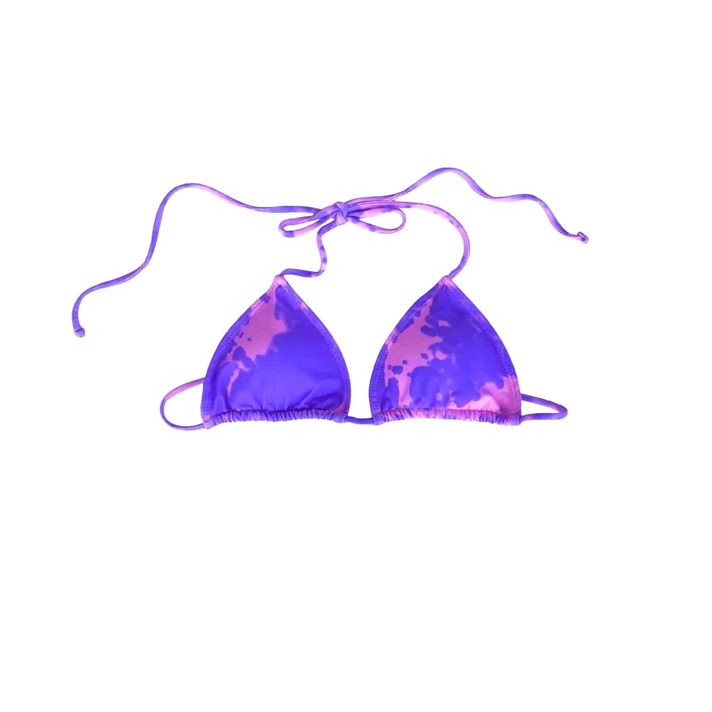 Purple Color Changing String Tie Bikini Tops - Bahama Bottoms