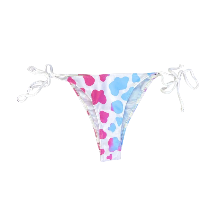 Color Changing Cow Print String Tie Bottoms - Bahama Bottoms